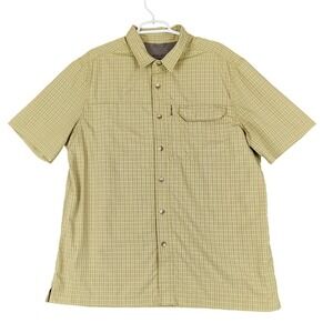 Eddie Bauer Mens XL Short Sleeve Button Down Shirt Plaid Travel‎ Casual